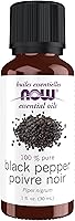 Vista 1 de NOW Essential Oils, Black Pepper Oil, Spicy Aromatherapy Scent, Steam Distilled, 100% Pure, Vegan, Child Resistant Cap, 1-Ounce