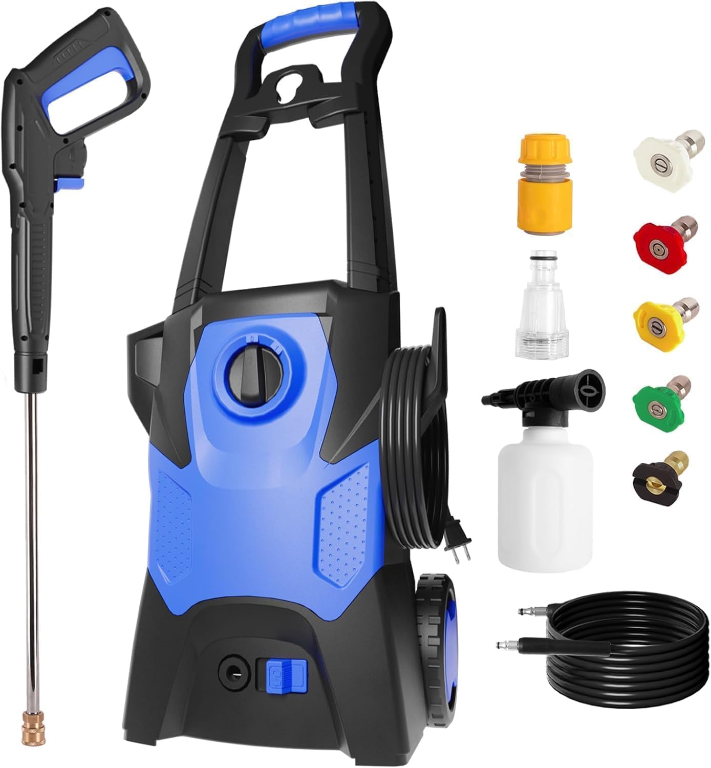 Electric Pressure Washer, 2800 Max PSI 1.8 GPM with 5 Nozzles Set, Portable Power Washer, Small Power Washer for Cars, Patios, Fences Cleaning