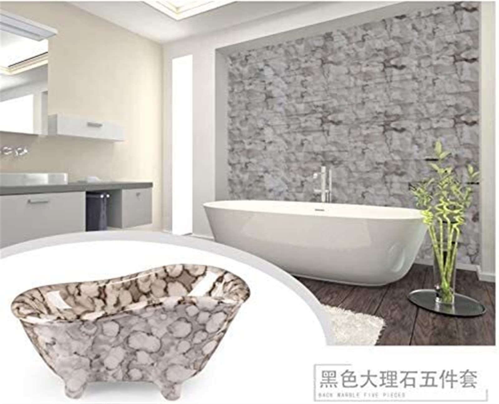 jabonera, Jabonera de cerámica con Orificio Drenaje, Textura mármol, for Toallas