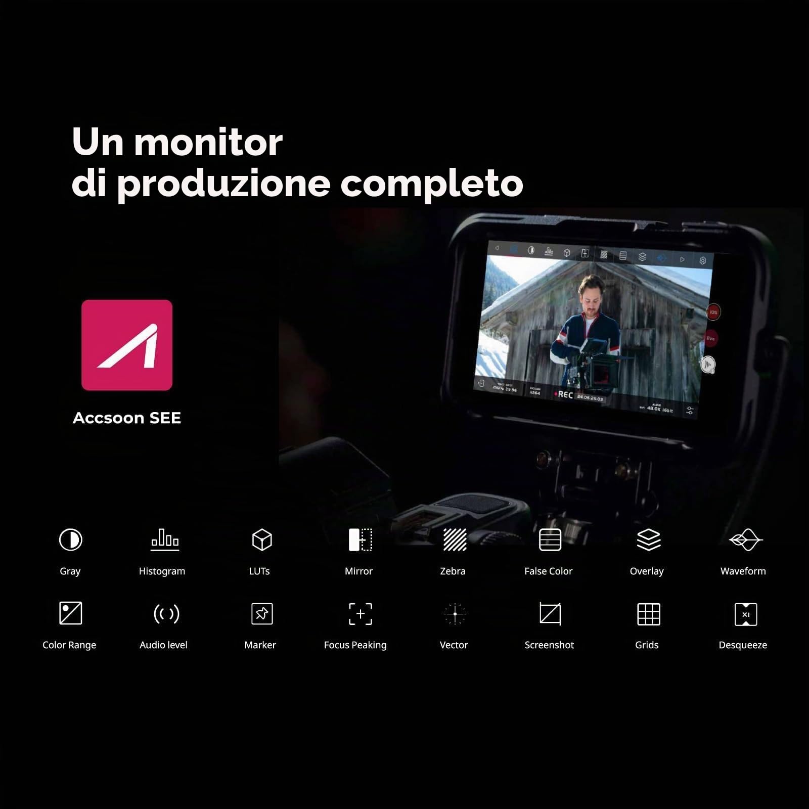 Accsoon - SeeMo Pro 4K per iOS - Adattatore di acquisizione video certificato MFI da HDMI a USB-C/Lightning