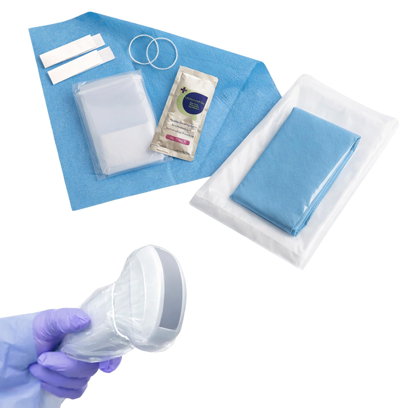 Ultraschall-Sonde-Abdeckung, Einweg-Sterile Transducer-Schutz, Transparente Latex-freie Sonde-Abdeckungen, 5" x 48", individuell verpackt, 50 Packungen