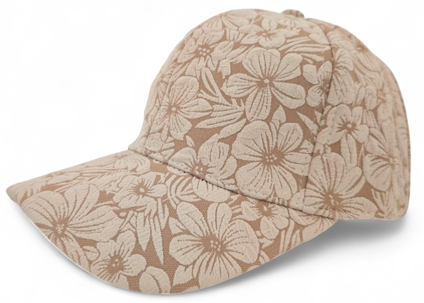 styleBREAKER Damen Baseball Cap mit floralem Ton in Ton Muster | 6-Panel Basecap mit Klettverschluss verstellbar | sportliche Blumenoptik Kappe Streetstyle