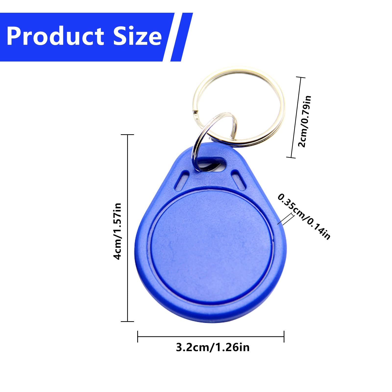 Tarjeta de llave IC RFID proximidad azul 13,56 MHz UID solo lectura llavero Control de acceso