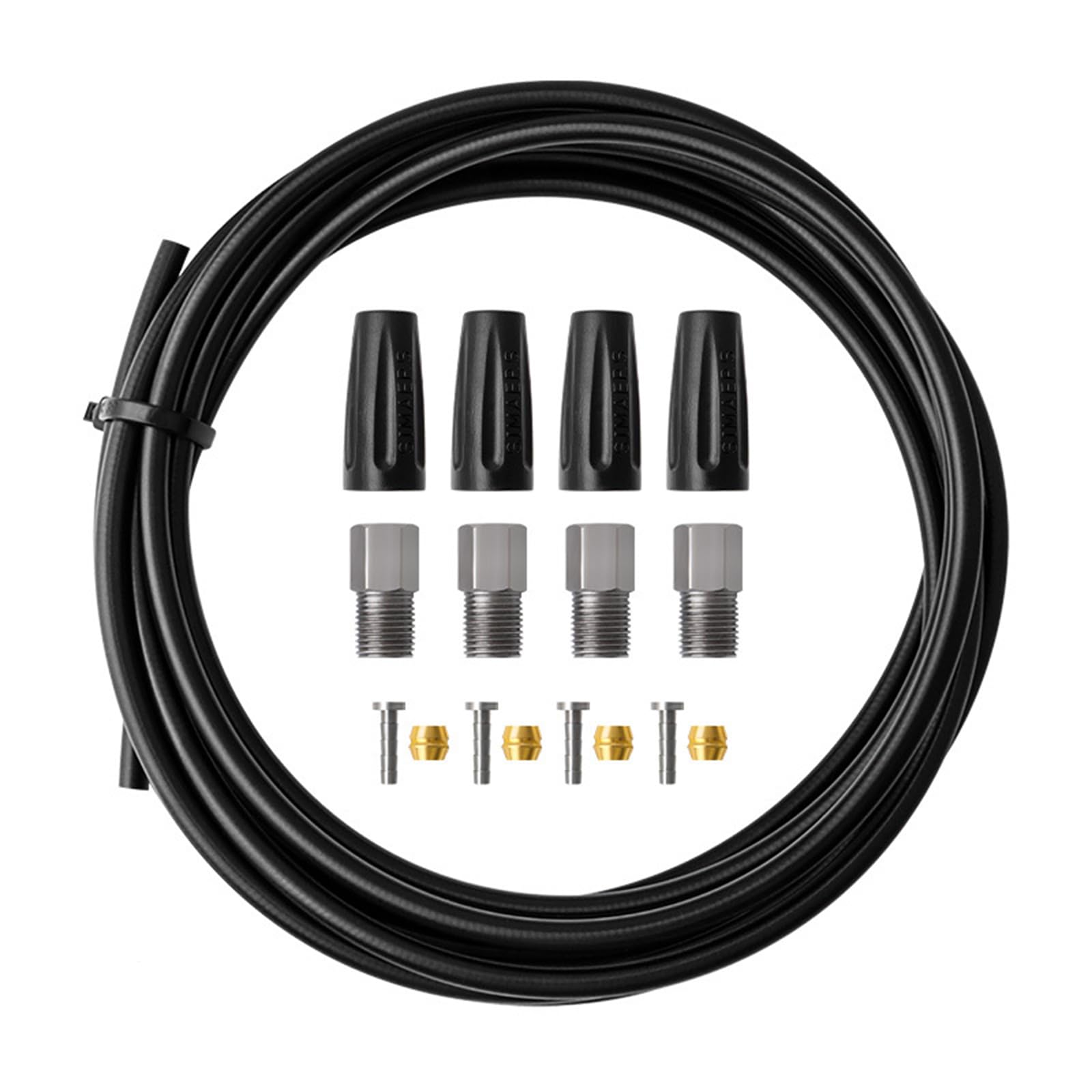 of Bike Hydraulic Brake Hose Kits for BH59 BH90 Avids, Included Bike Brake Hose Connecting Insert Sets, Black Hydraulic Disc