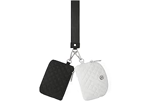 Lululemon Mini Zip Around Wristlet Wallets for Women Coin Purse Wristlet Keychain Dual Pouch Wallet