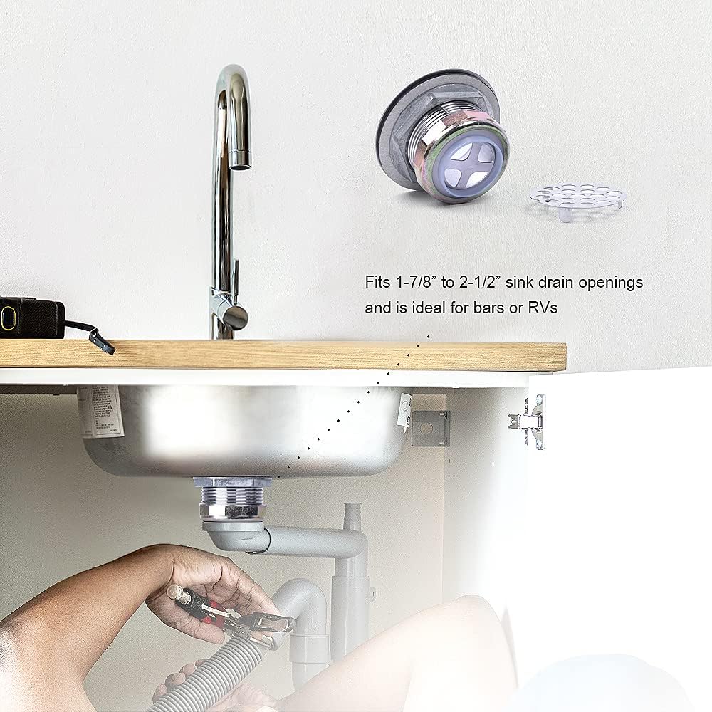 Stainless Steel Shower Strainer Assembly W/Flat Grid Strainer for Bar or Bathroom Sinks image 4