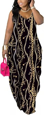 BFFBABY Womens Casual Maxi Dress Sleeveless Tie Dye Spaghetti Strap Summer Plus Size Swing Sundress with Pockets