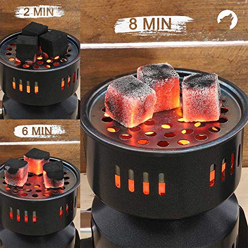 Brohood® FIRETWISTER elektrischer Shisha-Kohleanzünder 650W | Mit Kohlebehälter, Kohlezange und Kohlegitter – Bild 4