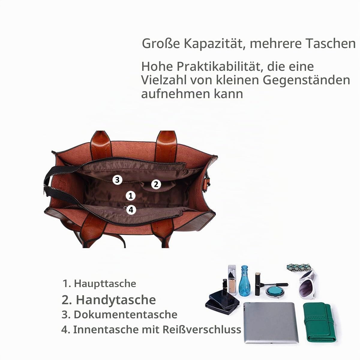 NICOLE&DORIS Mode Damen Handtaschen Umhängetasche Schultertaschen Henkeltaschen Tasche Tote Wasserdicht PU