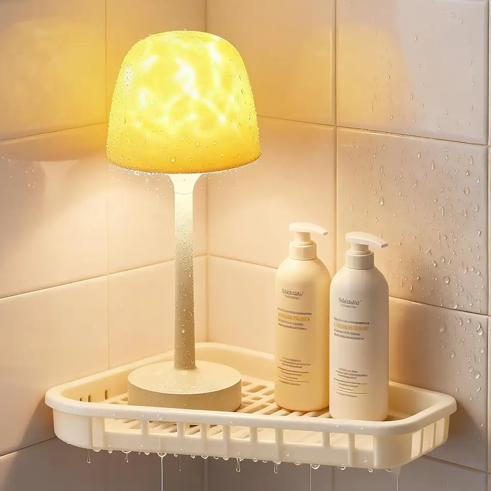 KOKABI Waterproof Shower Lamp for Inside Shower, Rechargeable Shower Light with Remote & Touch C...