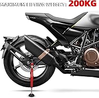 Vista 13 de JFG RACING Soporte de rueda trasera y delantera para motocicleta, fácil y portátil, la sexta generación, color negro