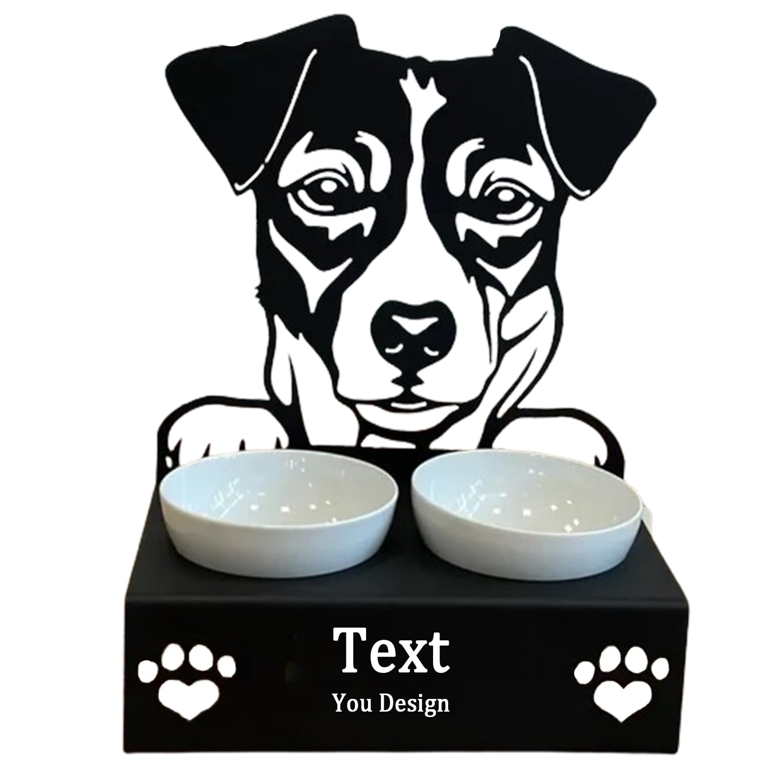 Personalised Dog Bowl – Non-Slip Elevated Pet Dish with Engraved Design | Small, Medium, Large Sizes | Durable Food & Water Bowl for All Breeds (Jack Russel)