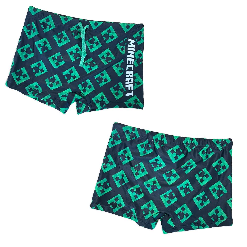 Costume Enfant Minecraft - Costume de Natation - Maillot de Bain garçon - Costume Piscine Enfant - Maillot de Bain Minecraft [Steve Monsters]