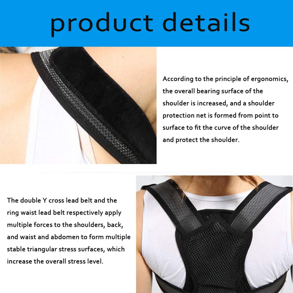 Bene Correttore Postura Uomo Donna, Fascia Posturale Spalle e Schiena Regolabile Supporto per Schiena Dritta e Raddrizza Spalle Migliora la Postura Unisex, L