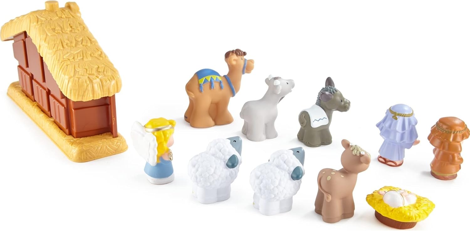 Fisher-Price Little People Toddler Toy Nativity Christmas Playset, Stable with 10 Figures for Preschool Pretend Play Kids Ages 1+ Years