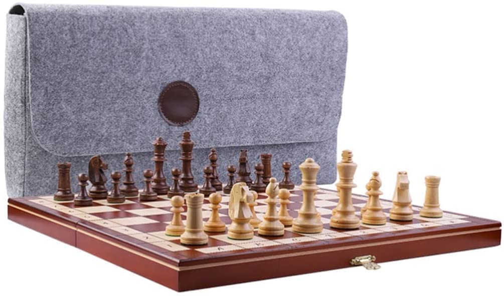Set di scacchi Scacchi Magnetici Scacchiera Scacchiera in Legno con Pieghevole Scatola di Immagazzinaggio con Serratura in Metallo Classici di Famiglia Gioco di Scacchi Regalo All'aperto Premium