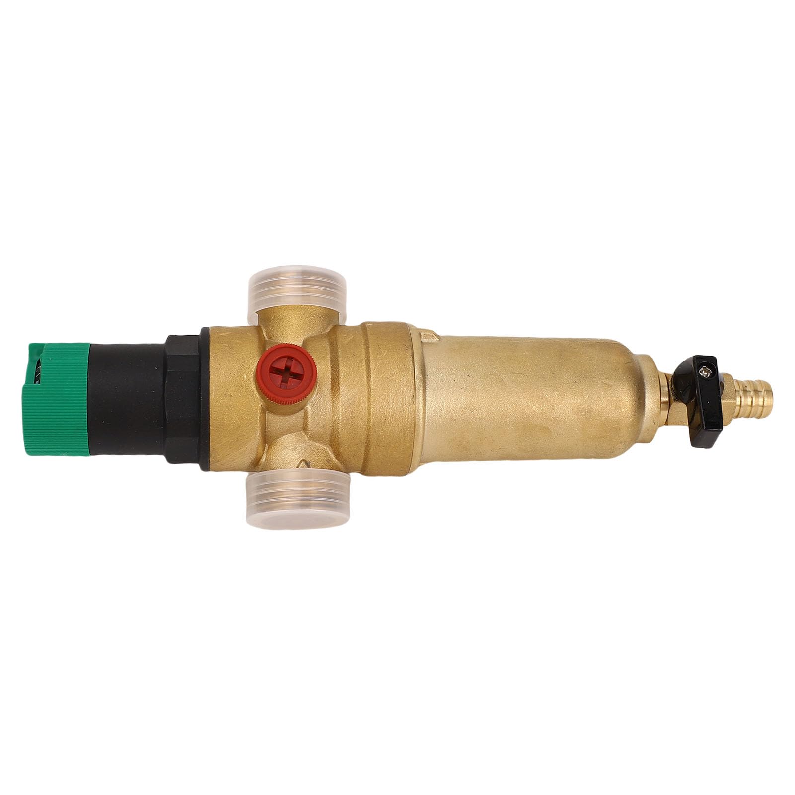 YWBL-WH Regulator Ciśnienia Wody, Mosiężny Zawór Wielokrotnego Użytku z tarczą i Filtrami do Płukania Wstecznego do Domowej Instalacji Hydraulicznej, 3/4 Cala DN20, Regulowane 1-6 Barów, Zakres (1/2