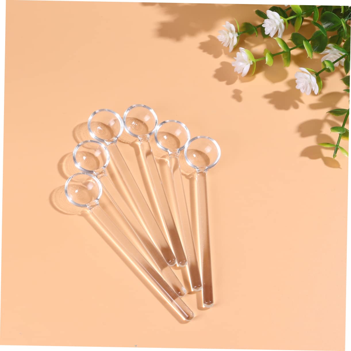 Alipis 18piezas Cucharas De De Mango Para Café y De Utensilios De Cocina Transparentes Para Bebidas y Postres
