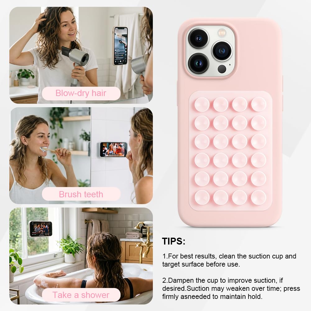 Ainiv 8 Stück Handy Saugnapf, Silikon Handyhalterung, Silikon Saugnapf Handyhülle, Freihändig Sticky Saugnapf Handyhülle für Mobile Stromversorgung, Selfies und Videos (8 Farben)
