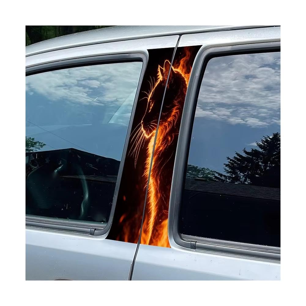 Bertdcx One Color Car B Pillar Waterproof Center Column Fire Cat Glossy Material Protective Film Auto Parts