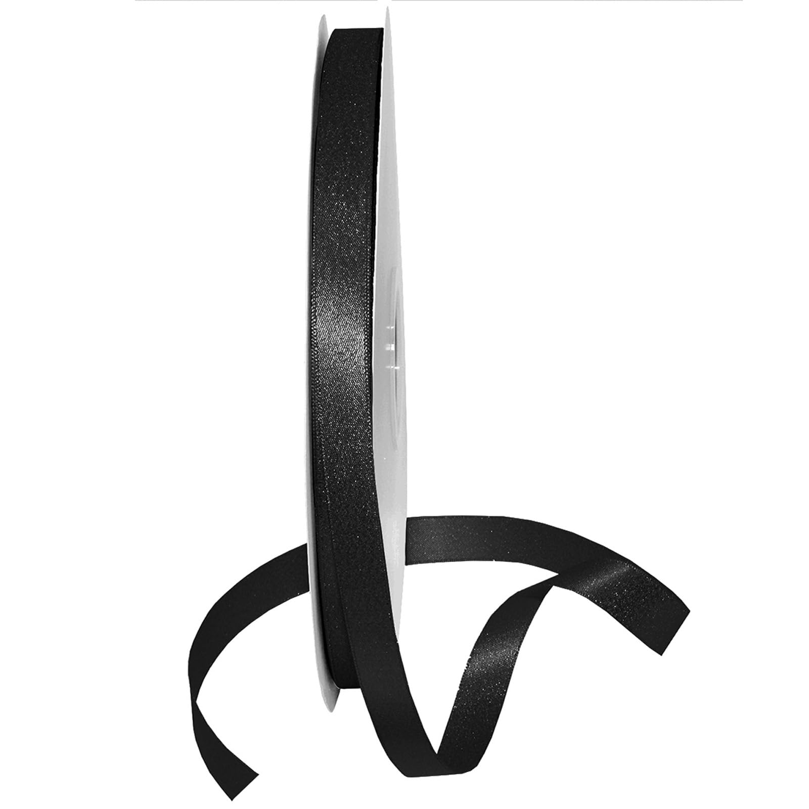 Morex Ribbon Ruban en satin nacré pailleté avec bord argenté, 0,95 cm x 91,4 m, noir, 8867.09/00-030