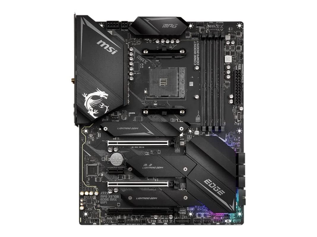 MSI MPG X570S Edge MAX WiFi Placa Base ATX - Admite Procesadores Ryzen Serie 5000, AM4 - Mystic Light, 75A VRM, DDR4 Boost (5300+MHz/OC), 2X PCIe 4.0 x16, 3X M.2 Gen4 x4, Wi-Fi 6E
