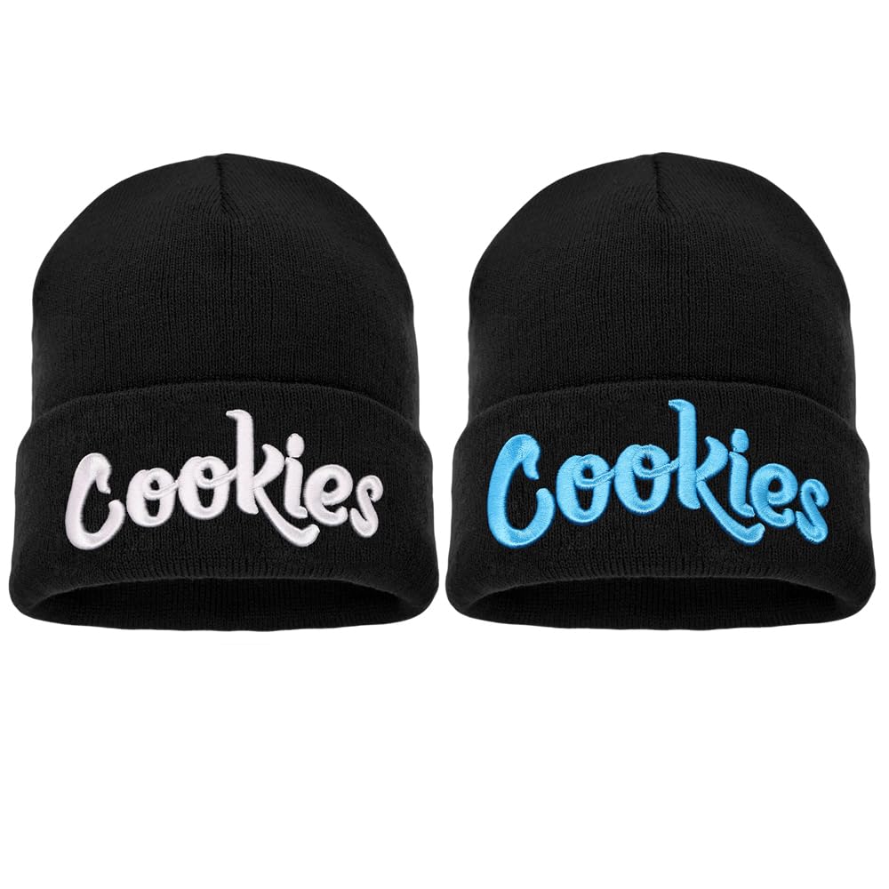 Stretch Knit Beanie Hat for Men Women Winter Warm Watch Cap Letter Embroidered Cuff Hat