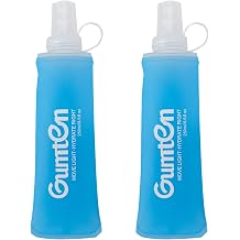 2 Pack Soft Flask 250ml TPU BPA-Free Soft Water Bottle Collapsible for Hydration Pack Running Vest Marathon Hiking Cycling Light Blue
