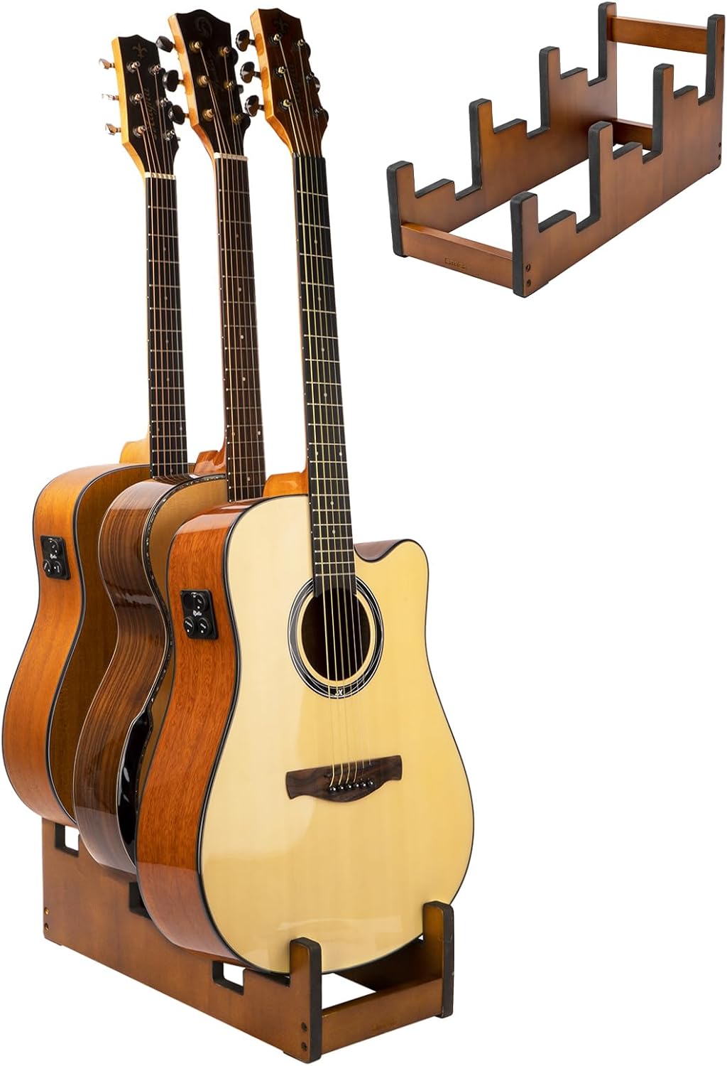 STRICH Multi Guitar Stand, 3Holder, SpaceSaving, Front