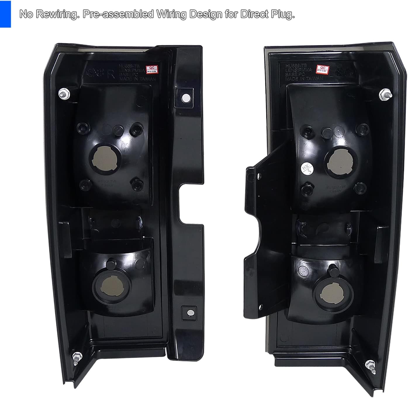 SPEC-D TUNING Red Smoke Lens Tail Lights Compatible with 2005-2010 Hummer H3, Left + Right Pair Assembly