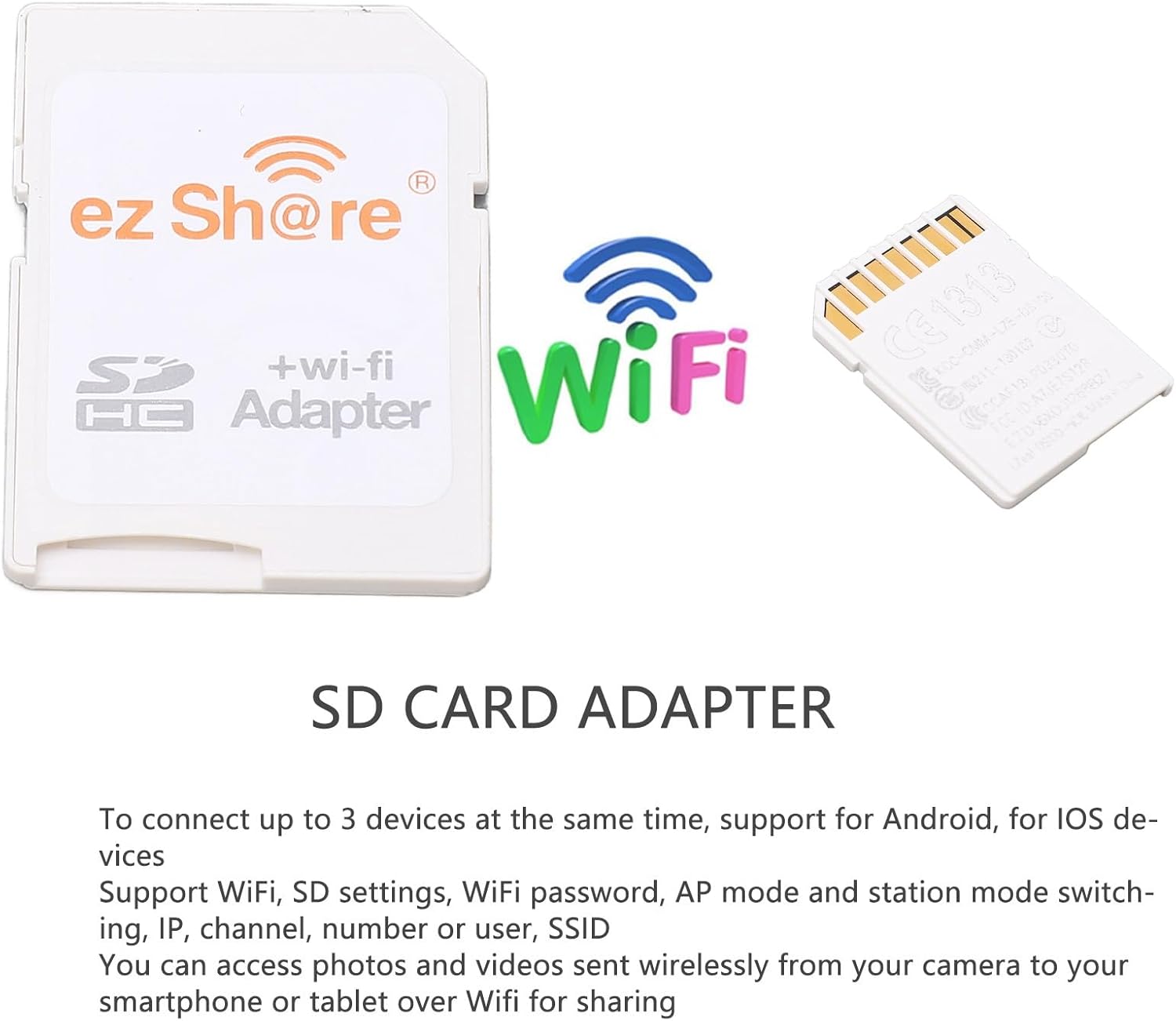 Zyyini TF to Adapter, Adapter Reader Writer High Speed for SLR Camera,Support Settings, Adapter for Android, for iOS Devices, Adapter for Phone Tablet