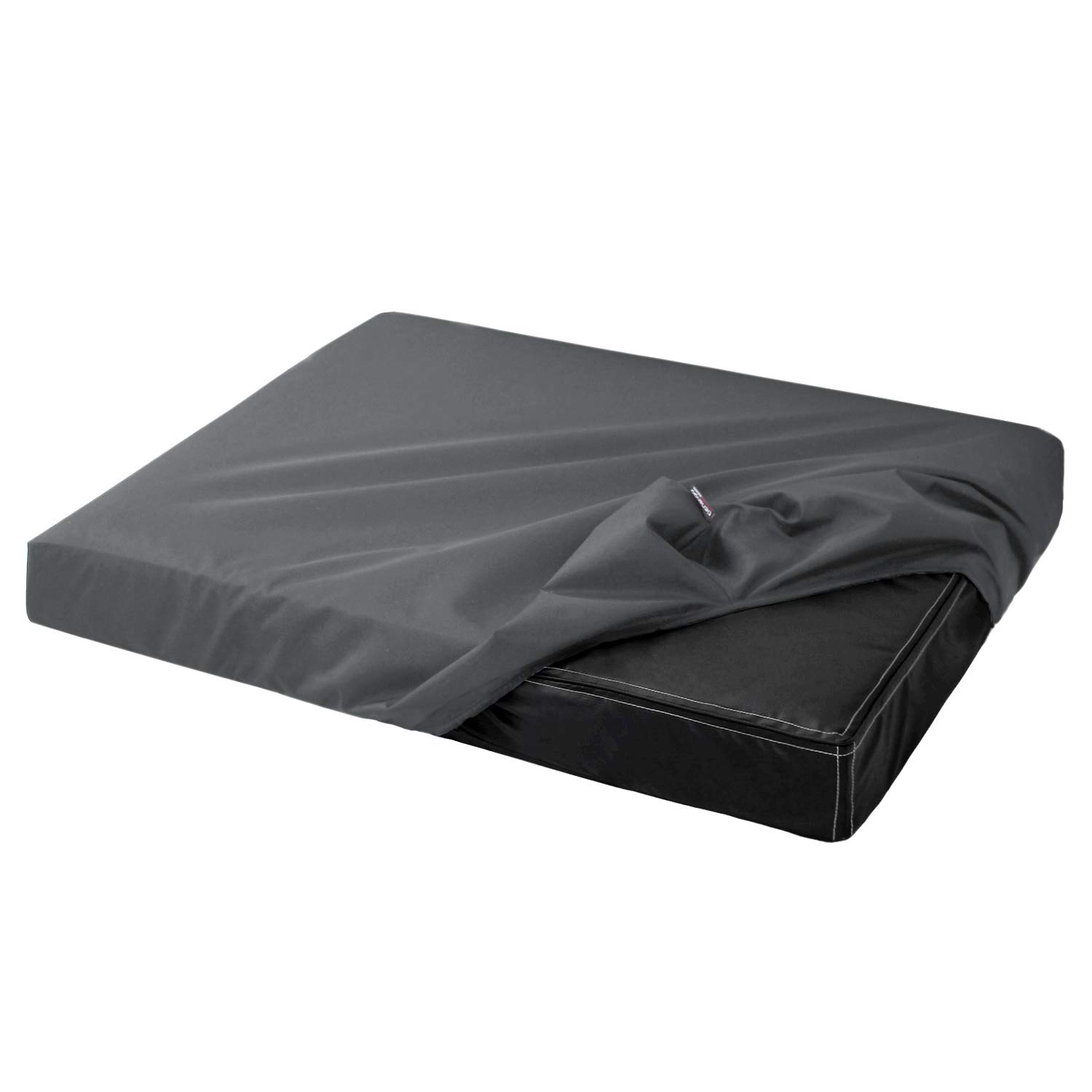 tierlando® Quick-Cover Goofy Basic Matratzenschoner für Hundebett und Hundematratze aus Polyester – rechteckiger, waschbarer Spannbettlakenbezug Größe: 115x80cm | Farbe: 02 Graphit