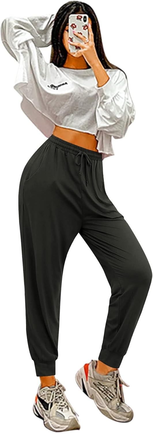 Envlon Womens Yoga Pants Loose Lightweight Workout Sweatpants Drawstring Comfy Joggers Casual Lounge Pants with Pockets - Image 2