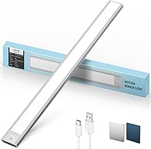 Schrankbeleuchtung Led Lampe mit Bewegungsmelder - 60cm 4400mAh Schranklicht Unterbauleuchte Küche Licht Leiste Aufladbar Magnetische - Dimmbar Treppenlicht Vitrinenbeleuchtung | 1 Stück