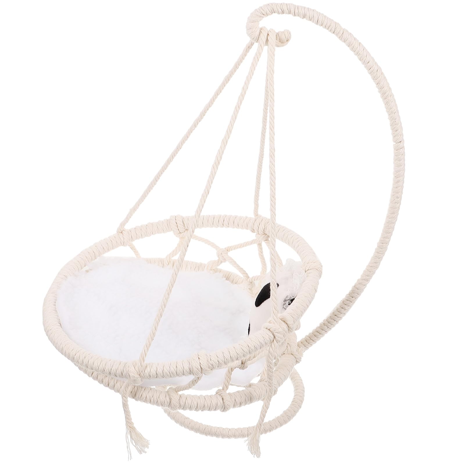 Hamster Hängematte Schlafnest aus Baumwollseil Beige für Kleintiere