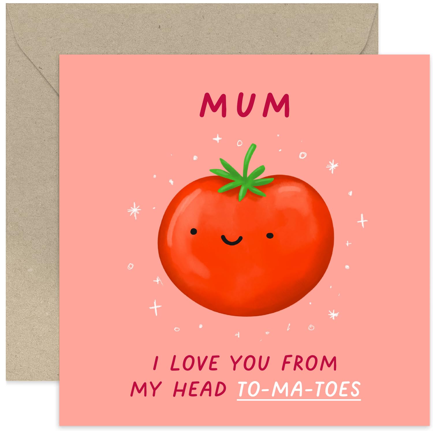 Old English Co. Funny Birthday Cards for Mum - Tomato Pun Birthday Card for Her - Well Done Thank You Card for Women - Fun Mother's Day Card | Blank Inside Envelope