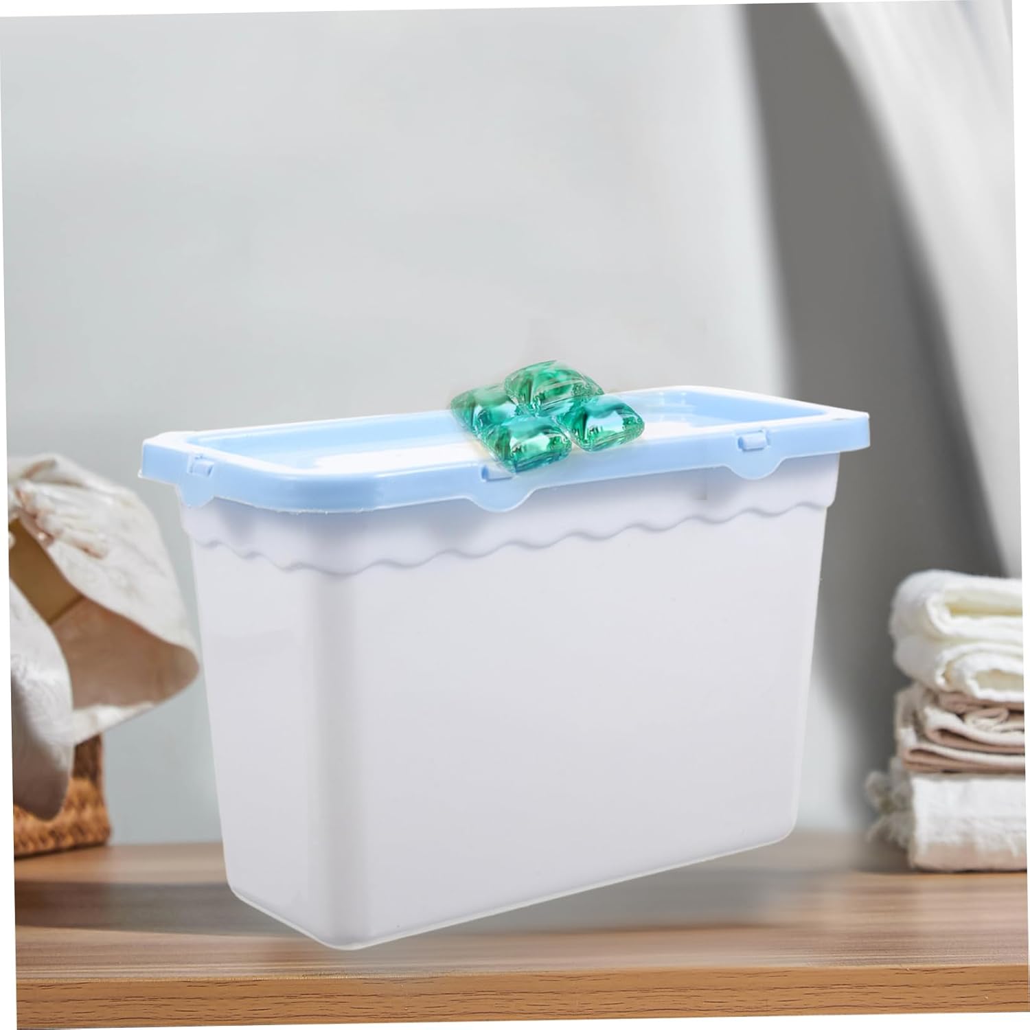 BESTYASH 6pcs Laundry Beads Holder Lid Plastic Storage Box for Laundry Beads Organizing Container Sturdy Washing Storage Solution