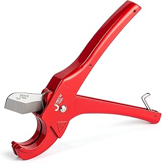 Jetech Hose and Pipe Cutter for PVC, PPR, PEX, PE Pipes and Tubes,Ratcheting PVC Pipe Cutter 1-1/4 Inch One-Hand Fast Pipe Cutting Tool with Stainless Steel Blade,Diameter Up to 35mm