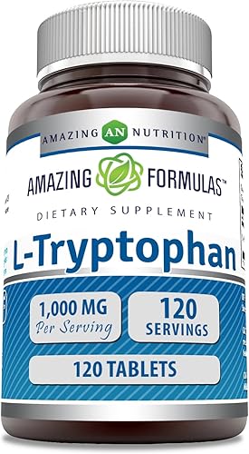 Amazing Formulas - Suplemento de L-triptófano sin OMG sin gluten fomenta el estado de ánimo positivo y el sueño reparador apoya la función Amazing Formulas - Suplemento de L-triptófano sin OMG sin gluten fomenta el estado de ánimo positivo y el sueño reparador apoya la función