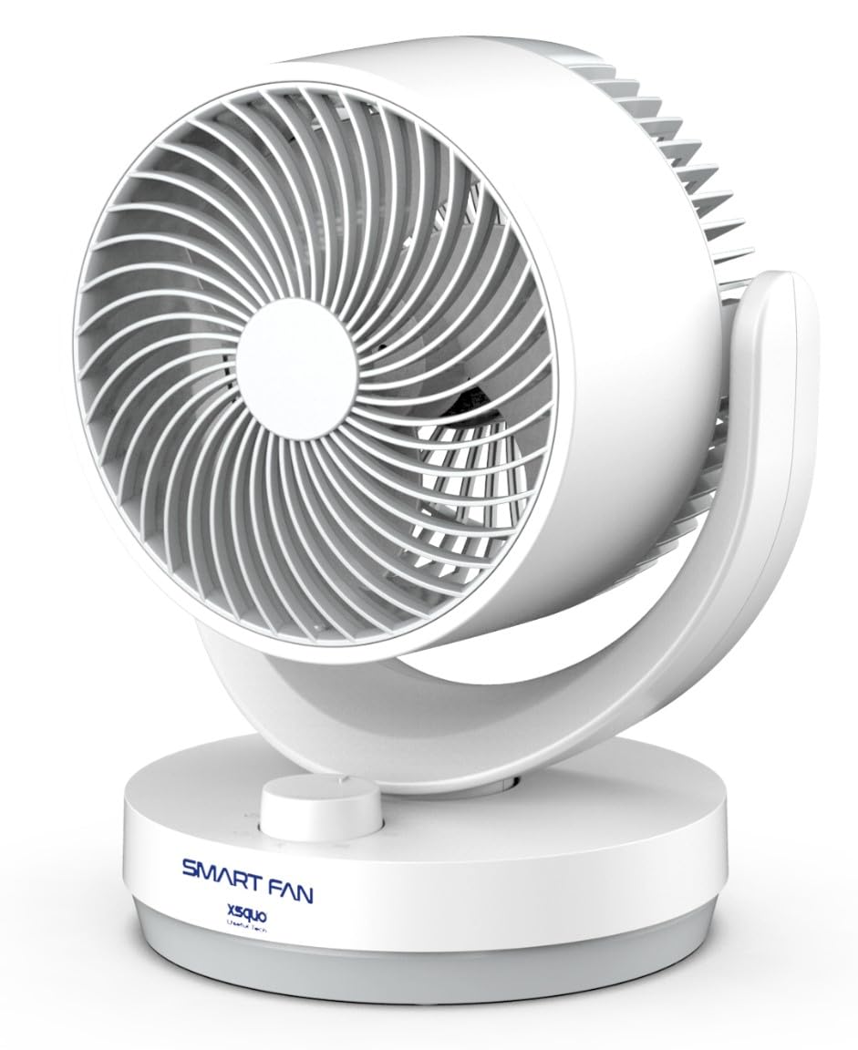 XSQUO Useful Tech Smart Fan, ventilatore da tavolo silenzioso, portatile, intelligente per casa, ufficio, camera da letto, soggiorno, cucina, sala da pranzo, comodino