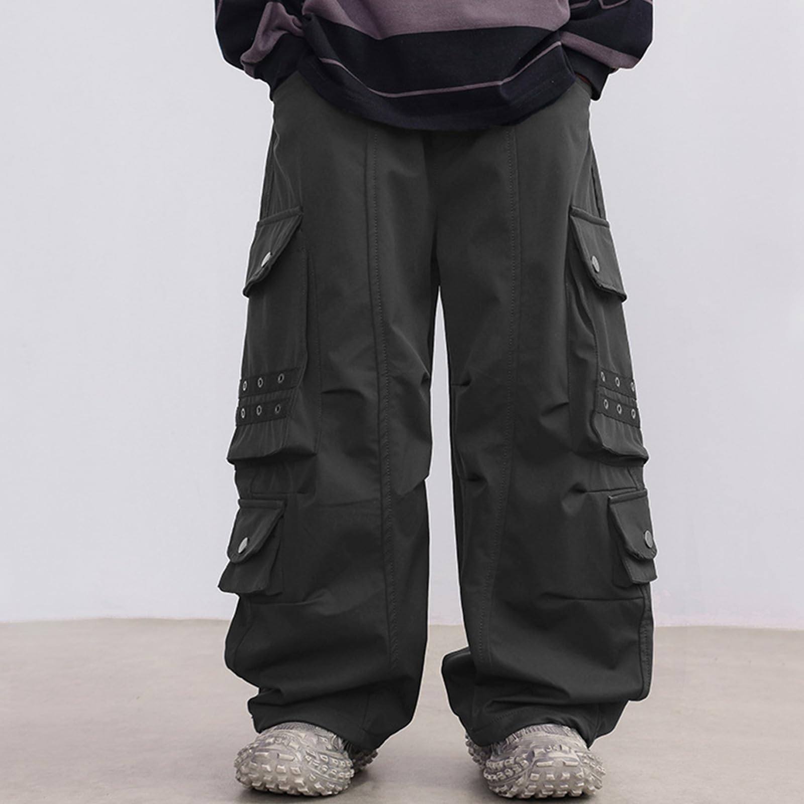Genérico Pantalones Baggy Niño Pantalones Cargo Jogger para Niños con Múltiples Bolsillos Uso Casual Escolar y Diario para Edades de 4 a 15 Años