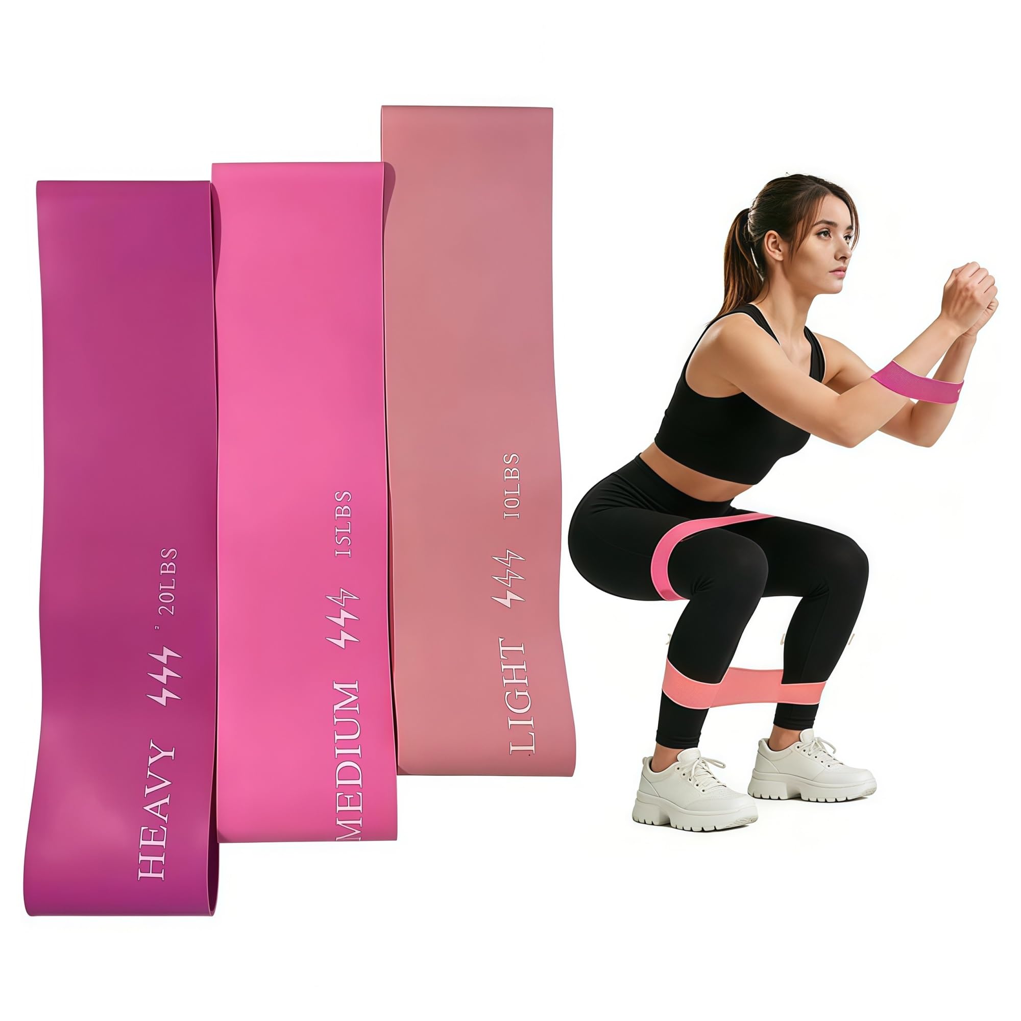 Widerstandsbänder mit Griffen Professionelles Widerstandsband-Set for Heimtraining, 3er-Pack