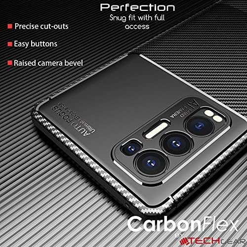 TECHGEAR Carbon Fibre Case for Oppo Find X3 Neo 5G [CarbonFlex Case] Flexible, Shockproof, Ultra Slim, Soft TPU Protective Shell Cover with Carbon Fibre Detailing Designed For Oppo Find X3 Neo 5G