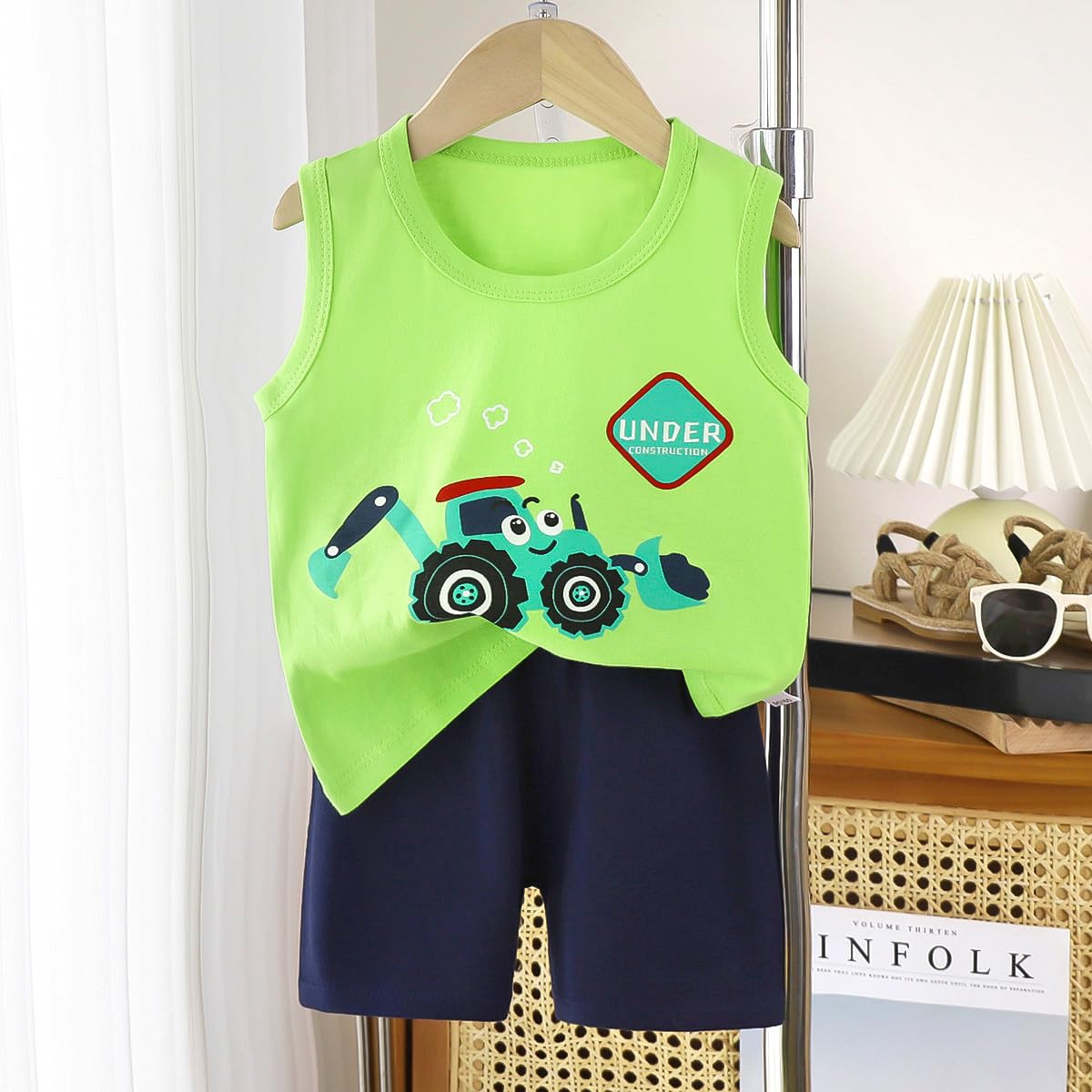 XM-Amigo 8 Piezas/4 Conjuntos Top sin Mangas y Pantalones Cortos para Niños y Bebés Varones 3 Meses-7 Años Camisetas sin Mangas Verano — view 3