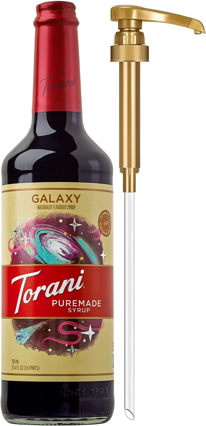 Puremade Syrup, Galaxy, 2024 Flavor of the Year, Glass Bottle with Pump Included, 25.4 Fl Oz