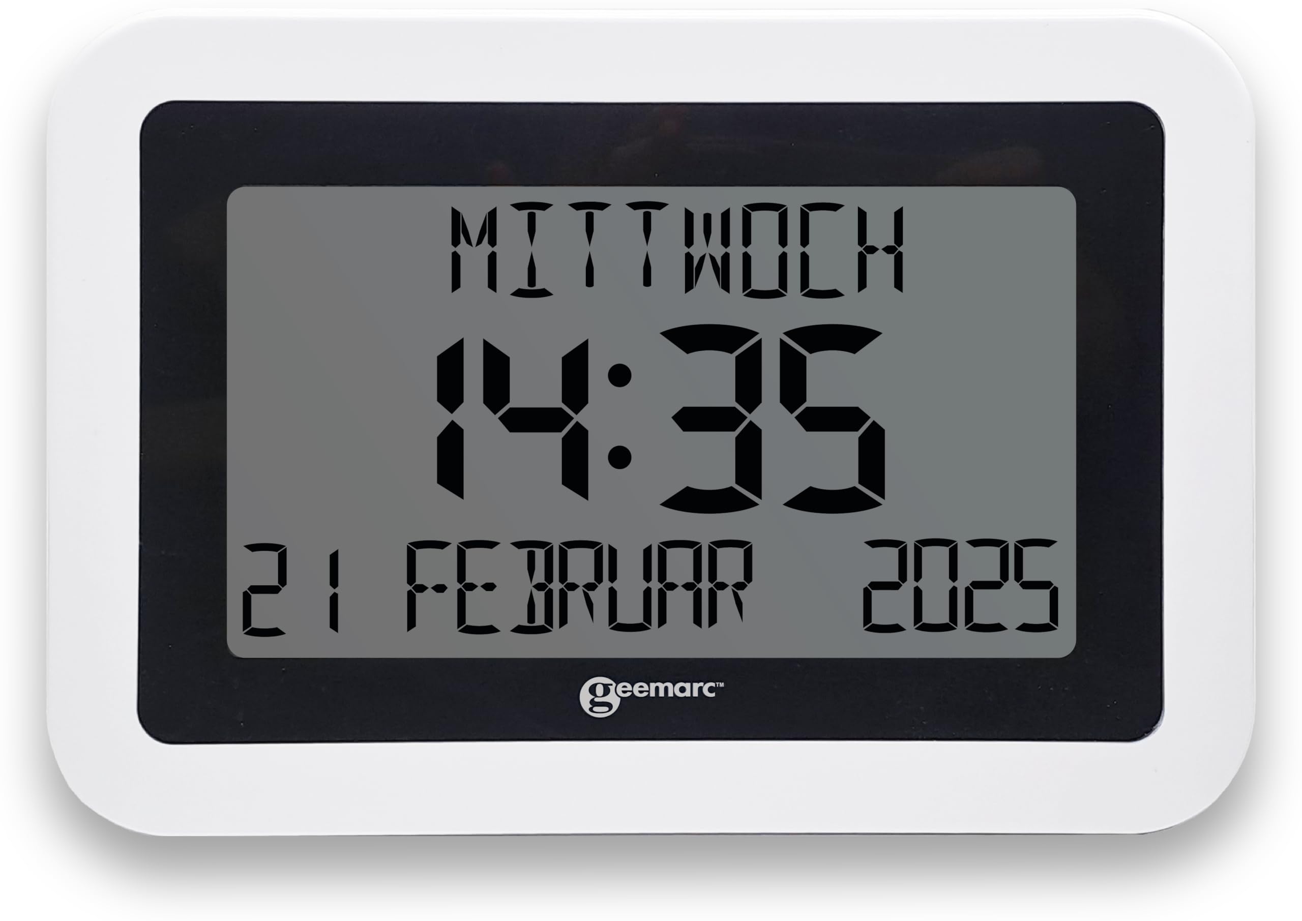 Geemarc Digitale Uhr und ewiger Kalender – Die Viso 10 automatischer Zeiteinstellung und großen Zeichen – für Menschen, die mit Alzheimer Leben, ohne Hintergrundbeleuchtung