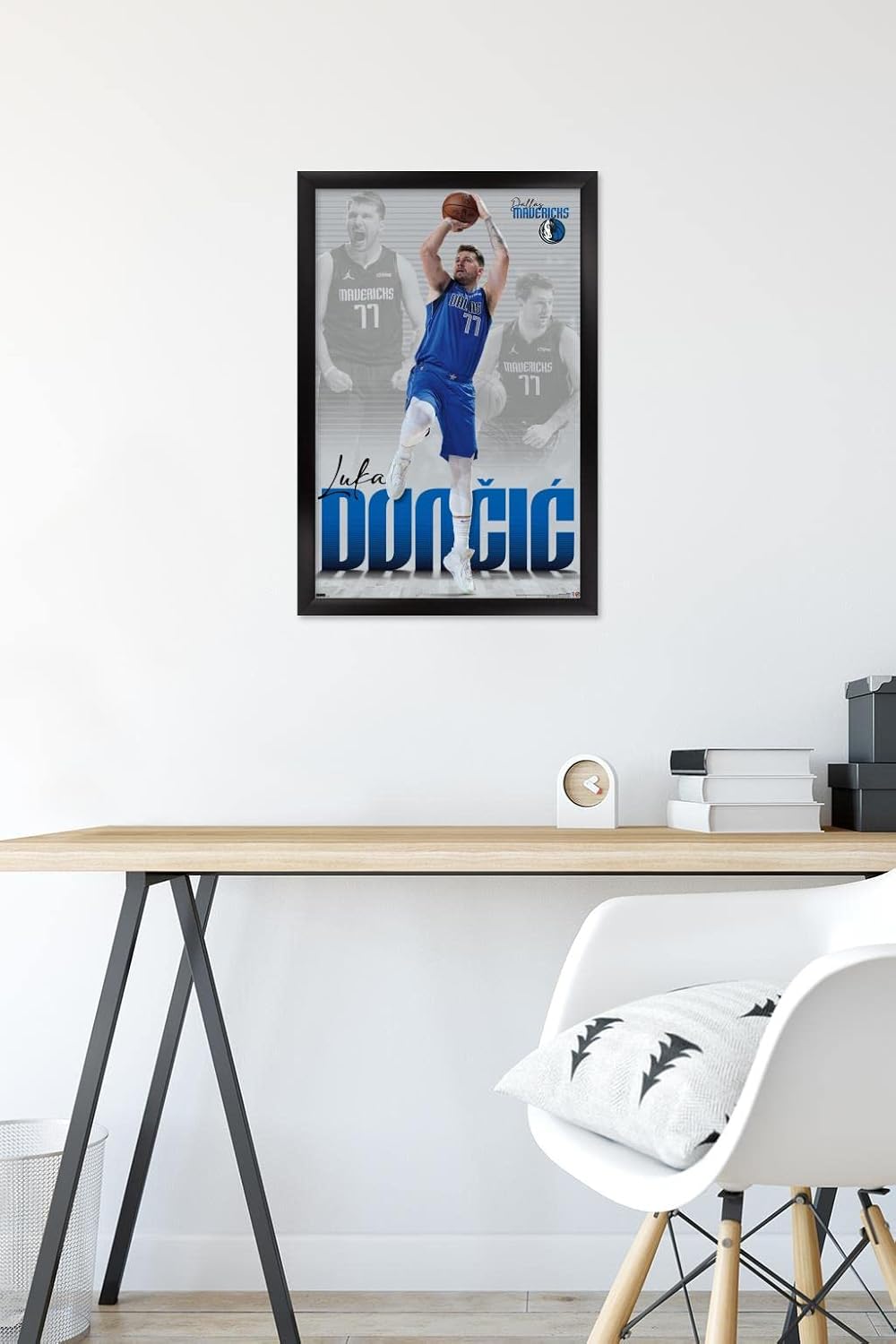 Trends International NBA Dallas Mavericks - Luka Doncic 22 Wall Poster, 14.725" x 22.375", Black Framed Version