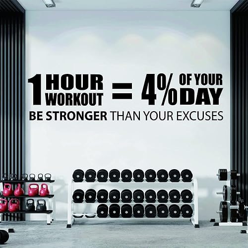 Miniatura 3 de Calcomanía de pared de entrenamiento motivacional extraíble, 9 x 35 pulgadas, calcomanía de PVC para gimnasio en el hogar, sala de fitness, estudio