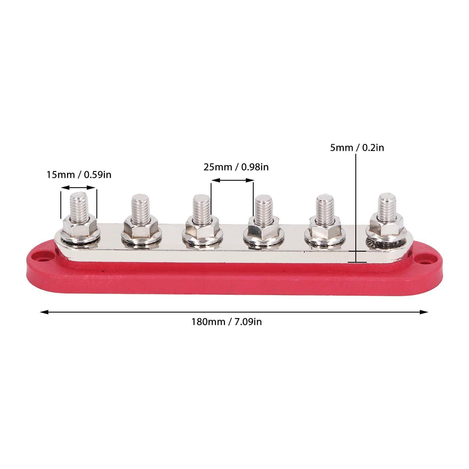 2 Stück M8 Sammelschienen Stromverteilungsblock 300A 12-48V Messing-Edelstahl Für Auto Boot Marine Mit Abdeckung