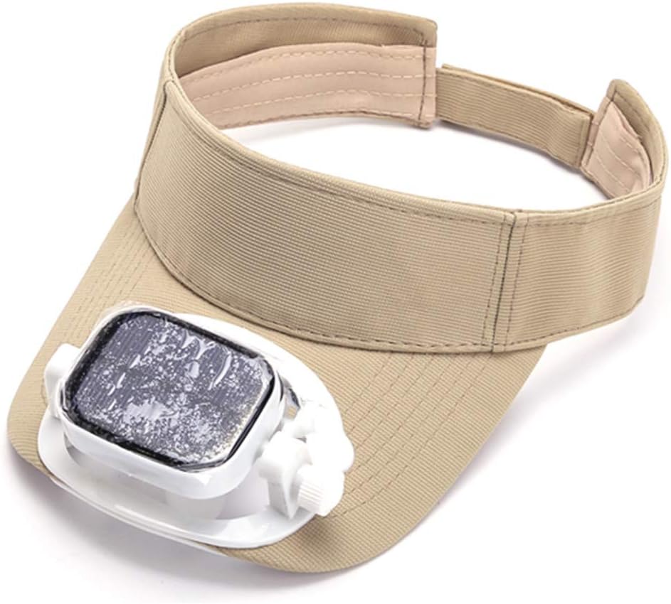 NQFL Solar Fan Cap Adult Summer Sun Protection Fishing Cap Fan Charging Sunshade Baseball Cap Men and Women Beige-OneSize